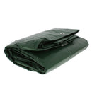 A PXpro brand medium-duty 5 mil green tarp, new in its clear plastic packaging with a white and green cardboard wrap, indicating its size as 12ft x 16ft (3.66m x 4.88m), displayed against a white background.