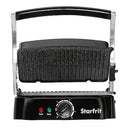 Starfrit The Rock panini grill with non-stick plates, power and ready indicator lights, and a temperature control dial.
