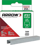 Box of Arrow thin wire staples, 1000-pack in grey, displayed on a white background.