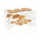 The stackable wire rack provides ample space for cooling multiple baked goods at once, ideal for home bakers and professionals.