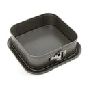 9-inch square non-stick springform pan with secure latch and black finish, shown on a white background.