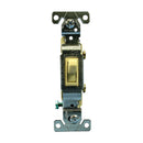 Ivory Cooper Wiring Devices single pole toggle light switch with durable housing on a white background.