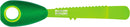 Kuhn Rikon green 3-in-1 avocado knife with serrated blade, pit remover, and scooping tip, displayed on a white background.