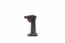 Black Fox Run butane kitchen torch with ergonomic design and detachable stand on a white background.