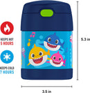 THERMOS FUNTAINER 10 Ounce Stainless Steel Vacuum Insulated Kids Food Jar with Spoon, Baby Shark