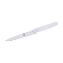 ICEL paring knife with a high-carbon stainless steel blade and an ergonomic white handle, designed for precision cutting.