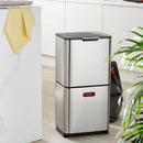 Joseph Joseph 30060 Intelligent Waste Totem Max Kitchen Trash Can and Recycle Unit with Compost Bin, 60 Liter/16 Gallon, Stainless Steel