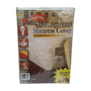 Clear vinyl twin-size mattress cover with zipper closure shown on a white background.