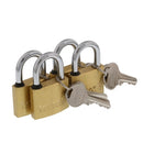 Padlock brass 1-1/2" 4pk