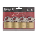 Padlock brass 1-1/2" 4pk