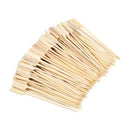 A large bundle of disposable wooden skewers with paddle handles and pointed tips, commonly used for grilling, serving appetizers, or garnishing cocktails.