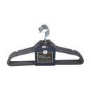 This is a set of 10 velvet hangers by Simplify, featuring a super slim design for maximizing closet space. The velvet-coated surface provides a non-slip grip to keep clothes secure, while the chrome swivel hooks add durability and convenience. These lightweight yet sturdy hangers can hold up to 10 lbs, preventing clothes from slipping or creasing.