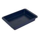 Ink Blue KitchenAid 9x13-inch nonstick cake pan with extended handles on a white background.