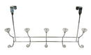 Uniware Over The Door Hanger Rack w/ 2-Prong Crystal Ball Tips, Chrome Finish (5 Hooks)