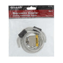 Coiled 6-foot vinyl-coated steel cable with loop ends and a heavy-duty padlock, shown with two included keys on a white background.