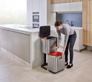 Joseph Joseph 30060 Intelligent Waste Totem Max Kitchen Trash Can and Recycle Unit with Compost Bin, 60 Liter/16 Gallon, Stainless Steel