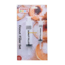 Set of 2 plastic donut filling injectors with ergonomic handles on a white background.