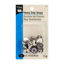 Dritz Heavy Duty Metal Snaps - Size 24 (5/8 inch), 7 Pieces - Durable Fasteners for Sewing and Crafts