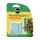 A pack of blue, slow-release fertilizer spikes by Miracle-Gro, specifically formulated for indoor plants.