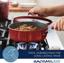 Rachael Ray Cook + Create Nonstick Sauté Pan with Lid, 3 Quart, Red