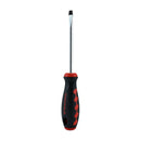 Sheffield flathead screwdriver with a black and red ergonomic handle and a durable metal shaft. Designed for comfort and precision in various screwdriving tasks.