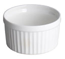 A 5 oz white unglazed glass ramekin shown upright on a white background.