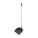 Superio stainless steel folding dustpan with a large long handle, displayed on a white background.