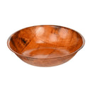8-inch brown woven wood salad bowl with a classic rustic finish, shown on a white background.
