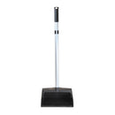 Black H.B. Smith lobby dustpan featuring a long, silver-toned handle with a black grip.