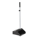 Black H.B. Smith lobby dustpan featuring a long, silver-toned handle with a black grip.