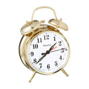 Classic 4.5-inch gold Westclox alarm clock with twin bells and a metal case.