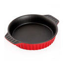 Red ribbed 8.25-inch ceramic Crock-Pot casserole dish with handles, shown on a white background.