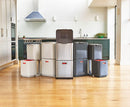 Joseph Joseph 30060 Intelligent Waste Totem Max Kitchen Trash Can and Recycle Unit with Compost Bin, 60 Liter/16 Gallon, Stainless Steel