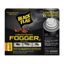 Black Flag Indoor Fogger six-pack displayed against a white background, showing cans designed for household pest control.