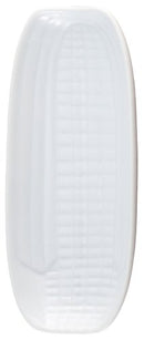 HIC Kitchen porcelain corn dish dimensions: 9.5 x 4.25 inches, oven, microwave, dishwasher, and freezer safe, lead/cadmium free
