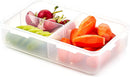 LocknLock Easy Essentials On The Go Meal Prep Lunch Box, Airtight Containers with Lid, BPA Free, Rectangle (3 Section) -27 oz, Clear