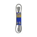 Satco indoor air conditioner cord, 3 feet long with 14/3 wiring, featuring a gray color and a space-saving right-angle plug.