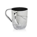 Godinger brand wash cup for Passover, with a stylish marble design and dual handles for pouring ritual washing water.