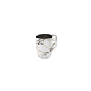 Stylish Godinger wash cup with a fused marble and gold look, complemented by dual silver handles.