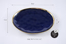 Dimensions for Oversize serving platter with sunset design and titanium finish 