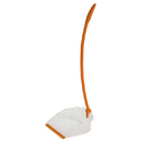 Uniware foldable plastic dustpan with an orange handle and clear pan.