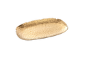 Pampa Bay Golden Millennium serving platter with a textured gold finish and dimensions of 14 inches by 9 inches.