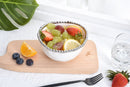 Elegant Pampa Bay Salerno small white bowl with a distinctive silver beaded edge, ideal for serving or decor.