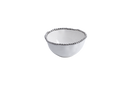Elegant Pampa Bay Salerno small white bowl with a distinctive silver beaded edge, ideal for serving or decor.