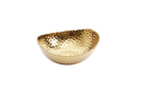 Elegant Pampa Bay Golden Millennium large oval bowl with a richly textured, hammered gold surface and an irregular rim.