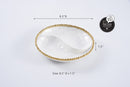 Pampa Bay Mini 2-Section Platter - White Porcelain with Gold Beaded Rim, 8.5" Diameter x 1.5" High.