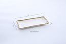 White Ceramic Porcelain Dish With Gold Pearls