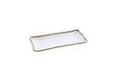 White Ceramic Porcelain Dish With Gold Pearls