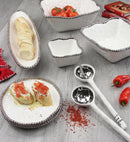 Salad Server Set  White