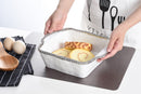 White Ceramic Square Baking Dish with Silver Pearls